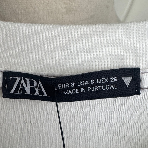Zara White Graphic Tee with Pink Accents - Picture 2 of 5